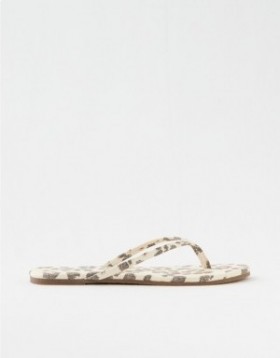 Aerie Woven Platform Flip Flops White