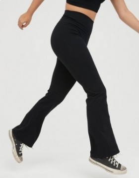 Aerie OFFLINE By OG High Waisted Flare Leggings Black