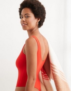 Aerie SMOOTHEZ Plunge Body Red