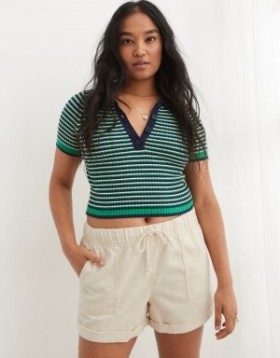 Aerie High Waisted Tie Waist Shorts White
