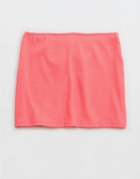 Aerie Crinkle Swim Tube Skirts Coral Orange