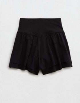 Aerie OFFLINE By Real Me Ruched Flowy Shorts Black