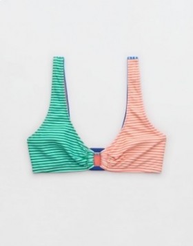 Aerie Ring Wide Strap Scoop Bikini Top Multicolor