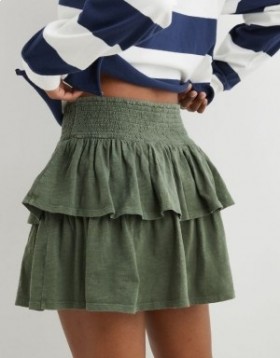 Aerie Ready-To-Ruffle Mini Skirts Olive Green