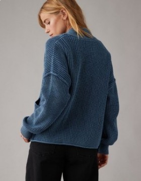 Aerie Slouchy Cardigan Blue