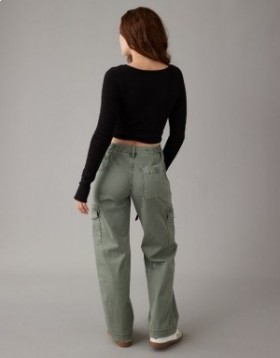 Aerie Cropped Ballet Wrap Cardigan Black