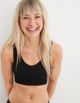 Aerie Superchill Seamless Padded Vooplette Bras Black