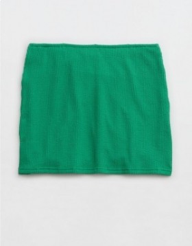Aerie Crinkle Swim Tube Skirts Green