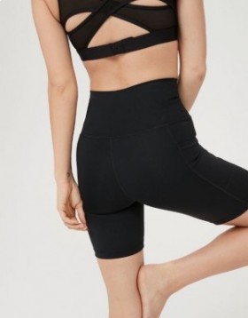 Aerie OFFLINE By Goals Pocket 7" Bike Shorts Black