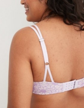 Aerie Sunnie Wireless Push Up Bloom Lace Bras Lavender