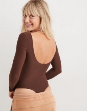 Aerie SMOOTHEZ Long Sleeve Body Grey