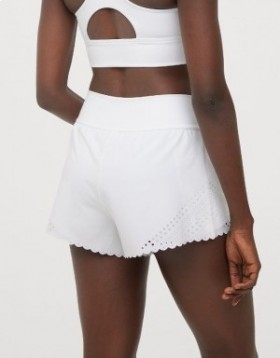 Aerie OFFLINE By Goals Lasercut Running Shorts White
