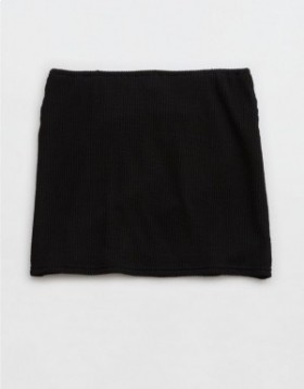 Aerie Crinkle Swim Tube Skirts Black