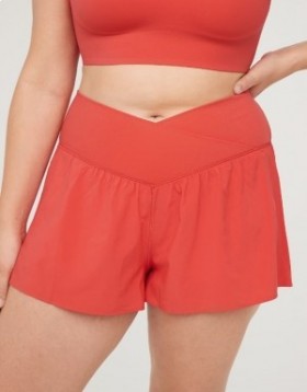 Aerie OFFLINE By Real Me Crossover Flowy Shorts Red