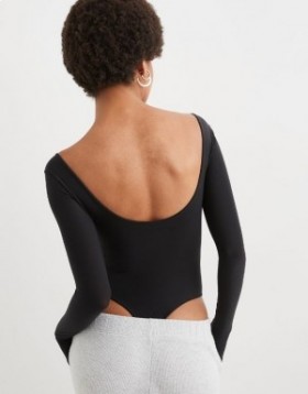 Aerie SMOOTHEZ Long Sleeve Body Black
