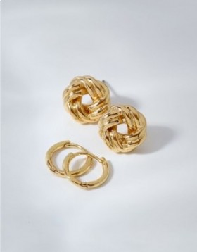 Aerie Huggie And Stud Earring Pack Jewelry Gold