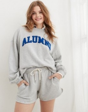Aerie High Waisted REAL Shorts Grey
