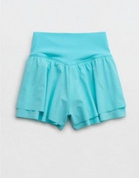 Aerie OFFLINE By Real Me Ruched Flowy Shorts Blue