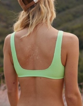 Aerie Crinkle Wide Strap Scoop Bikini Top Green