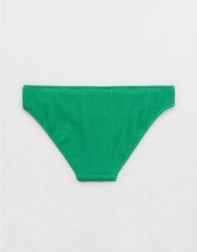 Aerie Crinkle Full Coverage Bikini Bottoms Green