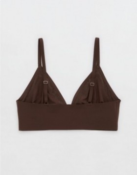 Aerie SMOOTHEZ Lace Trianglelette Bras Dark Grey