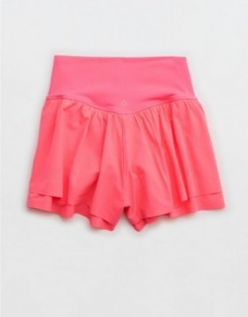 Aerie OFFLINE By Real Me Ruched Flowy Shorts Pink