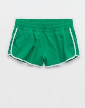 Aerie OFFLINE By Low Rise Hot Stuff Shorts Green