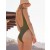 Aerie Shine Crinkle Birthday Scoop One Piece Swimsuits Olive Green