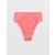 Aerie Crinkle High Cut Cheeky Bikini Bottoms Coral Orange