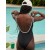 Aerie Wide Rib Henley One Piece Swimsuits Black