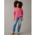 Aerie Whoa So Cozy Waffle V-Neck Pullover Pink