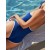 Aerie Wide Rib Scoop One Piece Swimsuits Blue