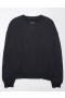  Aerie Crew Neck Fleece Sweatshirts Preto