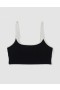  Top de biquíni Aerie Wide Rib Scoop Longline Preto