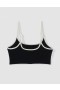  Top de biquíni Aerie Wide Rib Scoop Longline Preto