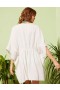  Vestido de capa com gravata de gaze Aerie branco