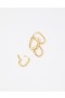  Aerie Chunky Paperclip Hoop Brinco Pacote Jóias Ouro