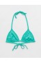  Top de biquíni triangular com fio dental Aerie Terry turquesa