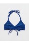 Top de biquíni Aerie Crinkle Halter Voop azul