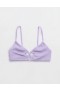  Top de biquíni Aerie Shine Crinkle Lace Up Scoop Roxo Lavado