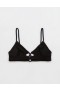  Top de biquíni Aerie Crinkle Lace Up Scoop Preto