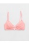  Top de biquíni Aerie Crinkle Lace Up Scoop rosa