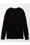  Aerie Whoa So Cozy Waffle V-neck Pullover Preto