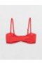  Top de biquíni Aerie Crinkle Bandeau vermelho