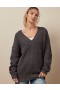  Aerie Whoa So Cozy Waffle V-neck Pullover Cinza