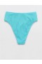  Aerie Shine Crinkle High Cut Cheeky Bikini Bottoms Azul