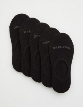  Aerie OFFLINE By No-Show Pacote com 5 meias pretas