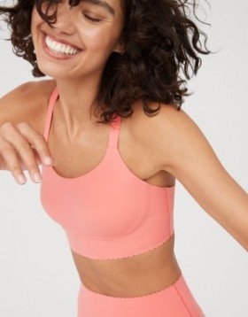  Aerie OFFLINE Por Real Me Hold Up! Sutiãs esportivos Scallop Coral