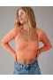 Aerie Cropped Ruched narancssárga pulóver