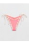  Aerie széles bordás alacsony emelkedésű nyakkendő A legpimaszabb bikini alsó korall narancs